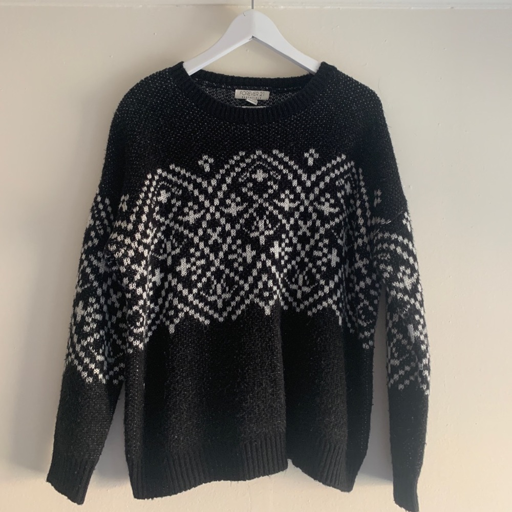 Forever 21 Essentials oversized dark grey cozy sweater